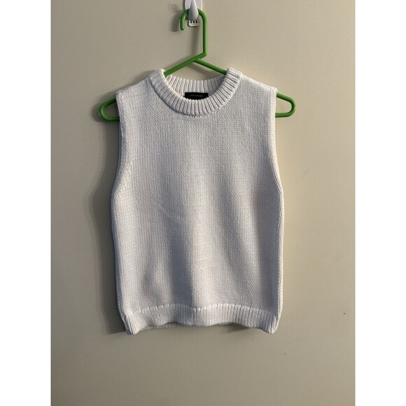 Ann Taylor Tops - Ann Taylor White Knit Sleeveless Top M
